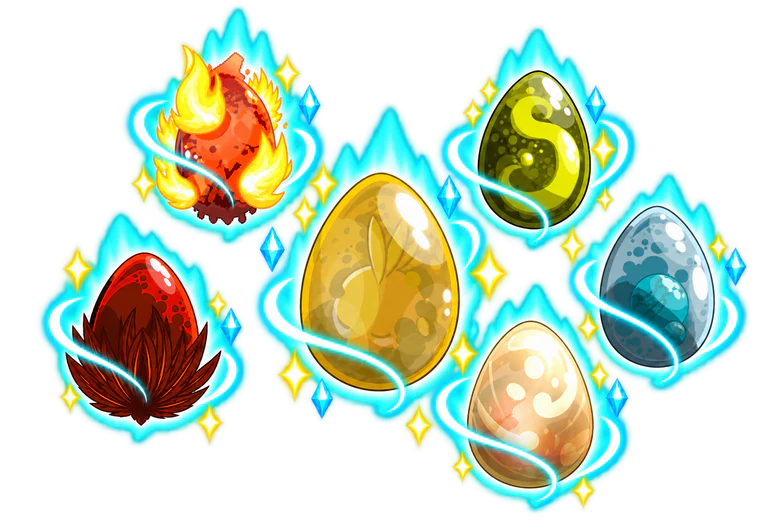 Les Dofus Pourpre, Émeraude, Turquoise, Vulbis, Ocre et Ivoire en version Rayonnante